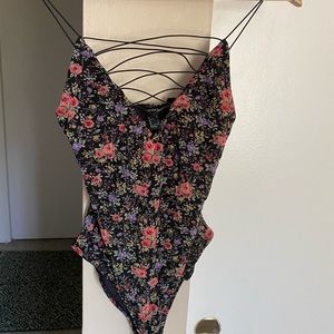 NWT! Seamless Floral Print Bodysuit